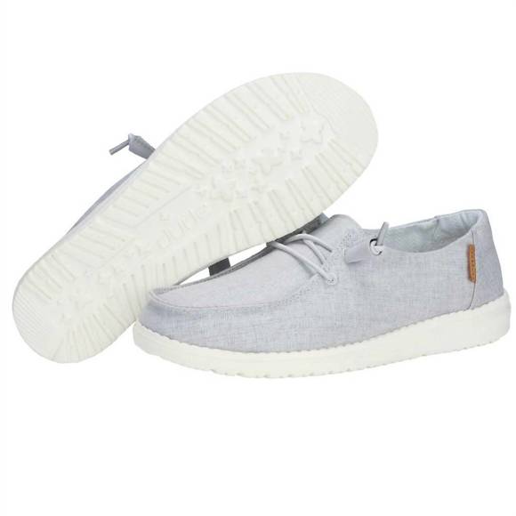NEW HEY DUDE wendy chambray casual shoe in light grey - Picture 2 of 3